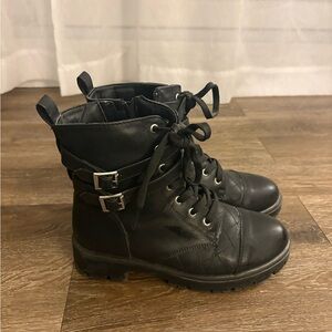 Black Women's Lace-Up Ankle Boots